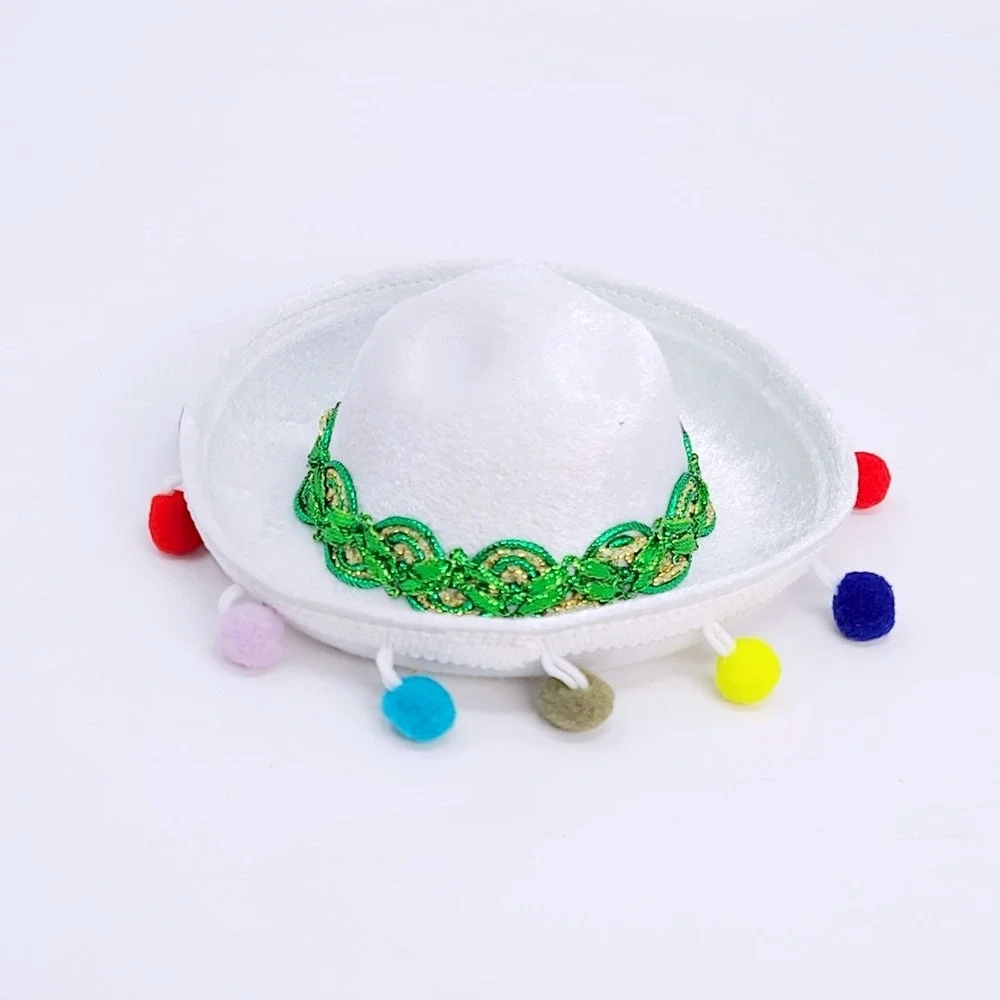 Mini White Sombrero Hat Fiesta Costume Photo Prop 6